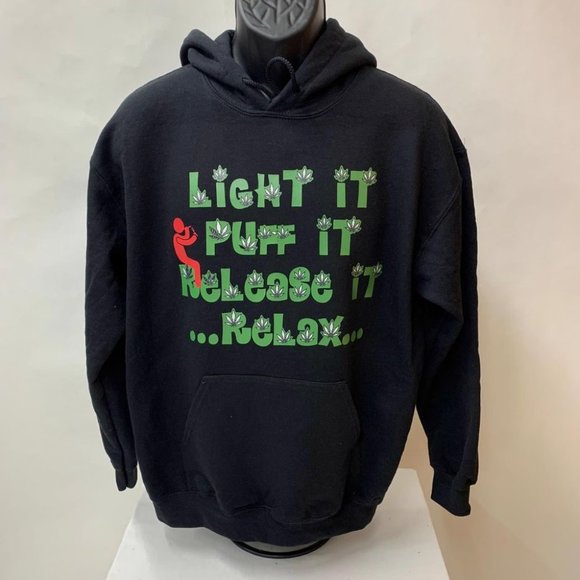 Light It, Puff It, Release It! RELAX! Hoodie - Sma - Picture 1 of 3